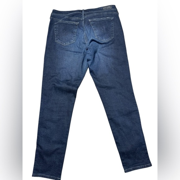 AG Adriano Goldschmied Women’s Dark Wash Distressed Skinny Jeans Size 31 Regular - Picture 12 of 13